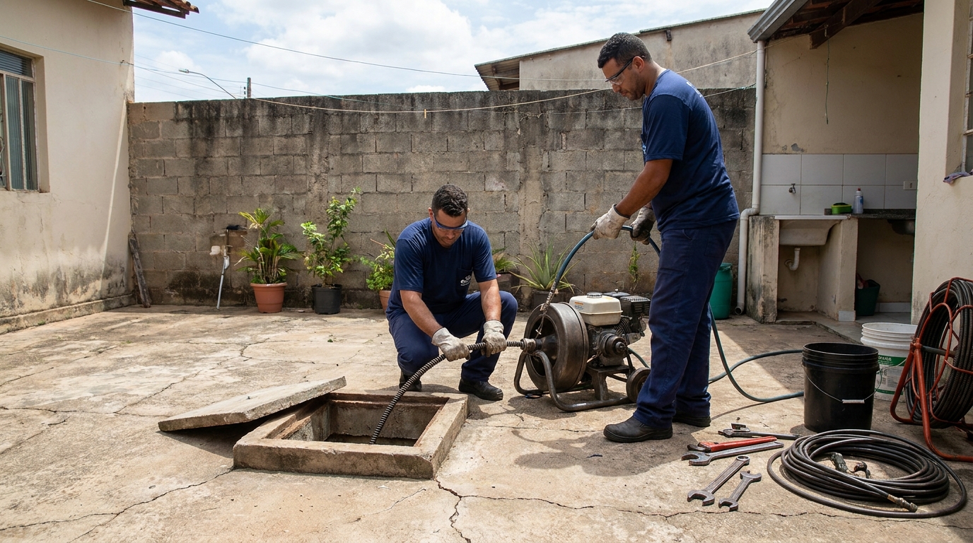 Desentupimento de esgoto residencial em Macapá‑AP