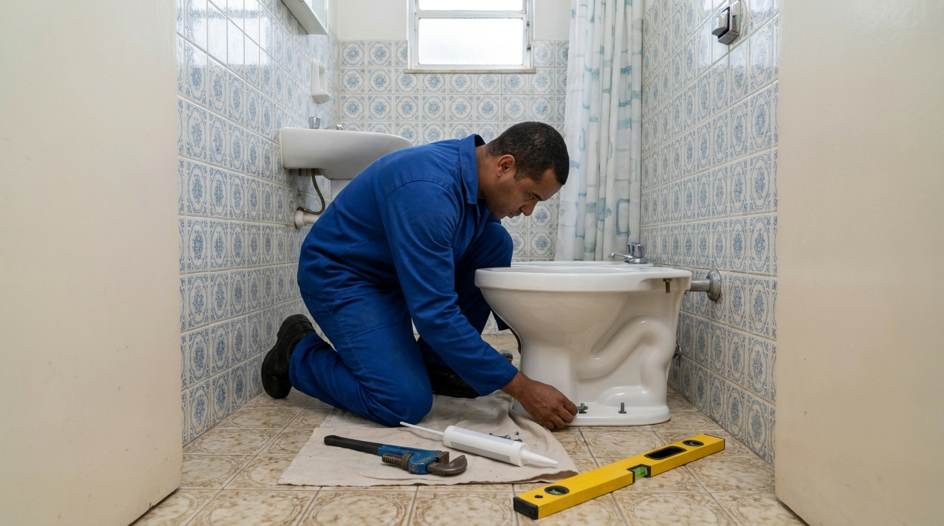 Instalação de vaso sanitário residencial em Ipatinga‑MG